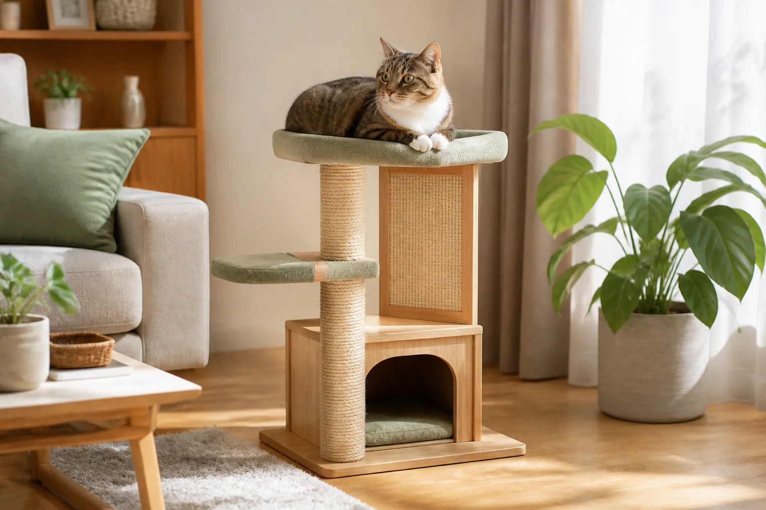 家具になじむキャットタワー、何を見て選ぶ？ 安定性・高さ・爪とぎ面の購入前チェック
