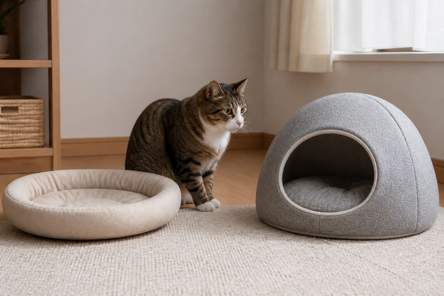 猫ベッドはふわふわだけで選ばない 開放型・ドーム型を寝姿と置き場所で決める
