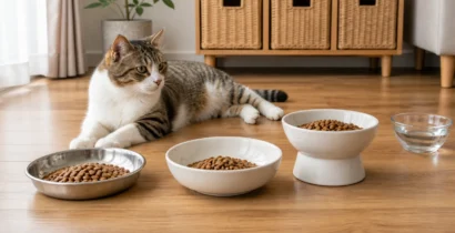 猫が器を押しながら食べるときに見ること　フードボウルの内寸・重さ・置き場所