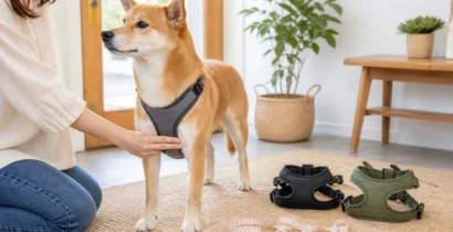 犬用ハーネス購入時の確認点 肩の動き・前脚との距離・抜けにくさを見る
