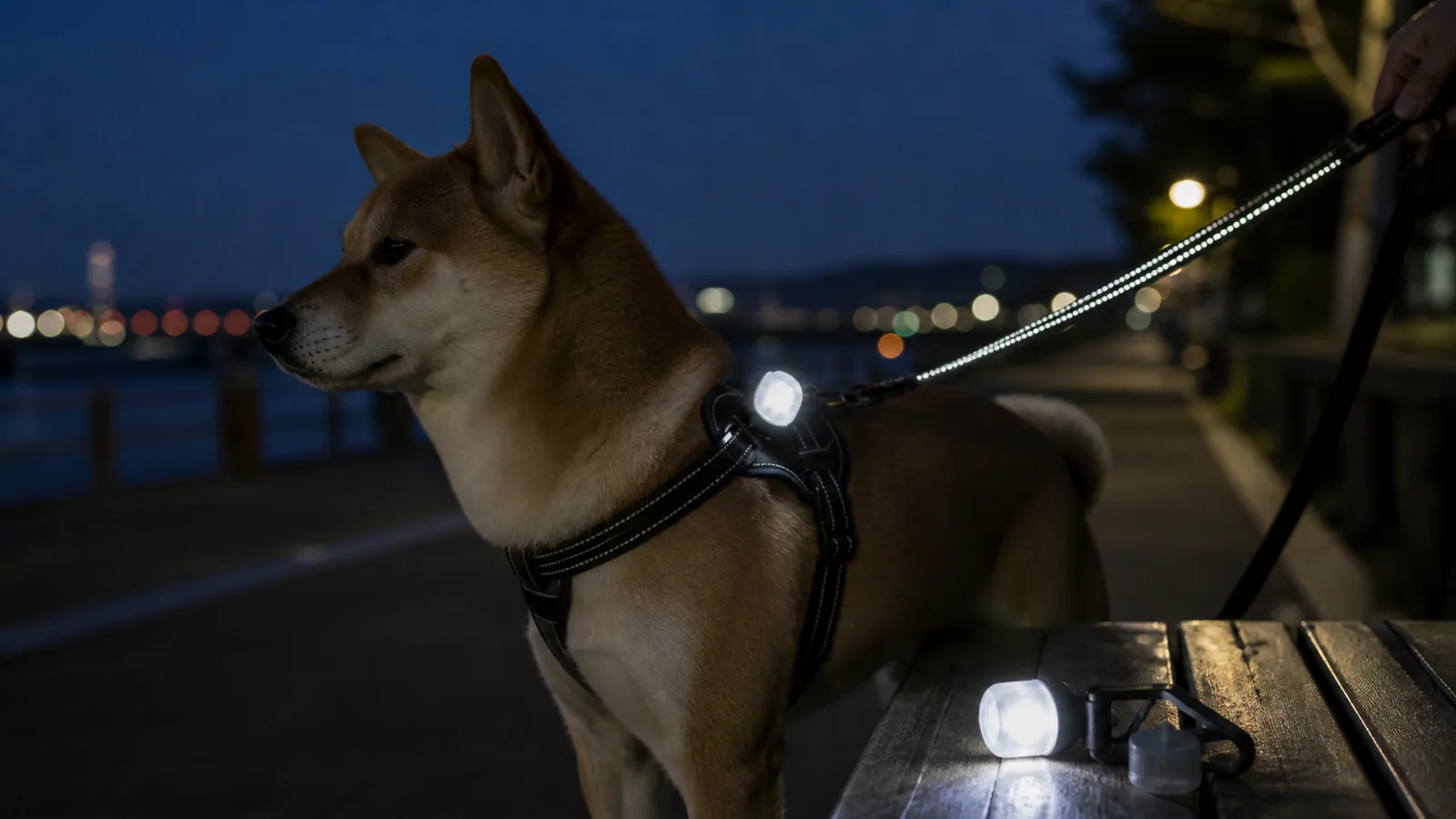 犬の夜間散歩ライトを使う場面から考える 取付位置・点灯時間・防水を見る