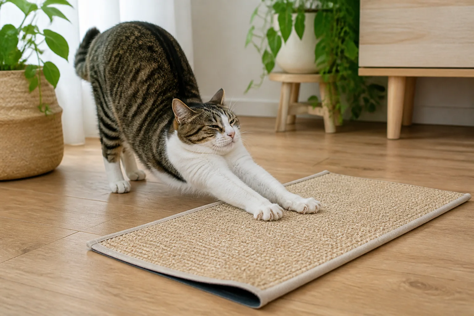 猫用爪とぎマットの仕様確認　体長・固定方法・繊維の向きを読む