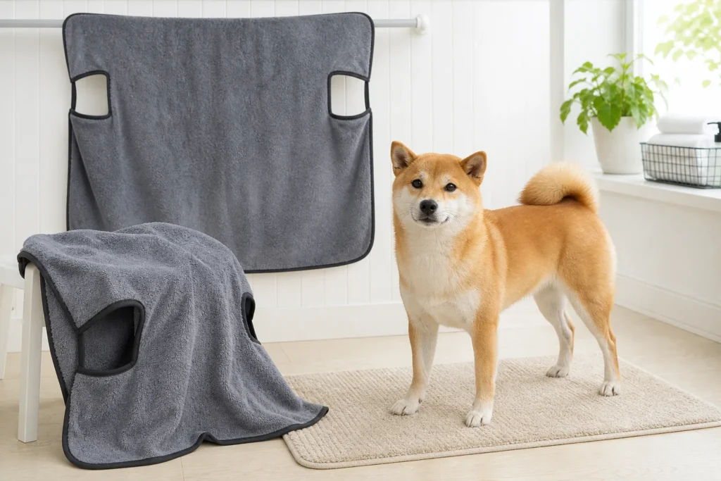 ペット用タオルは大きければいい？ 雨の日とシャンプー後の選び方